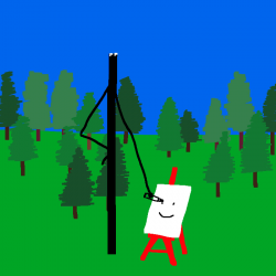 artist in the forest